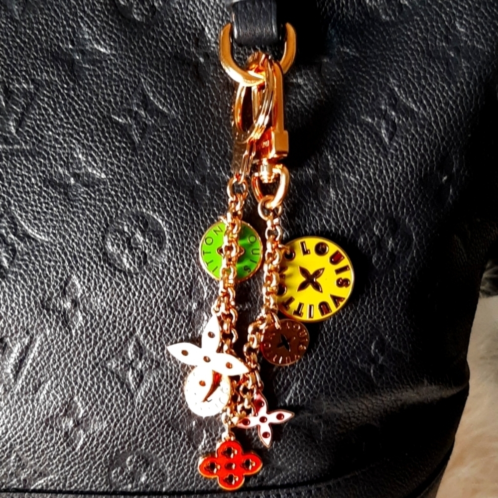Louis Vuitton Authentic Monogram Multicolor Looping Chain Key Ring EUC - Picture 12 of 12